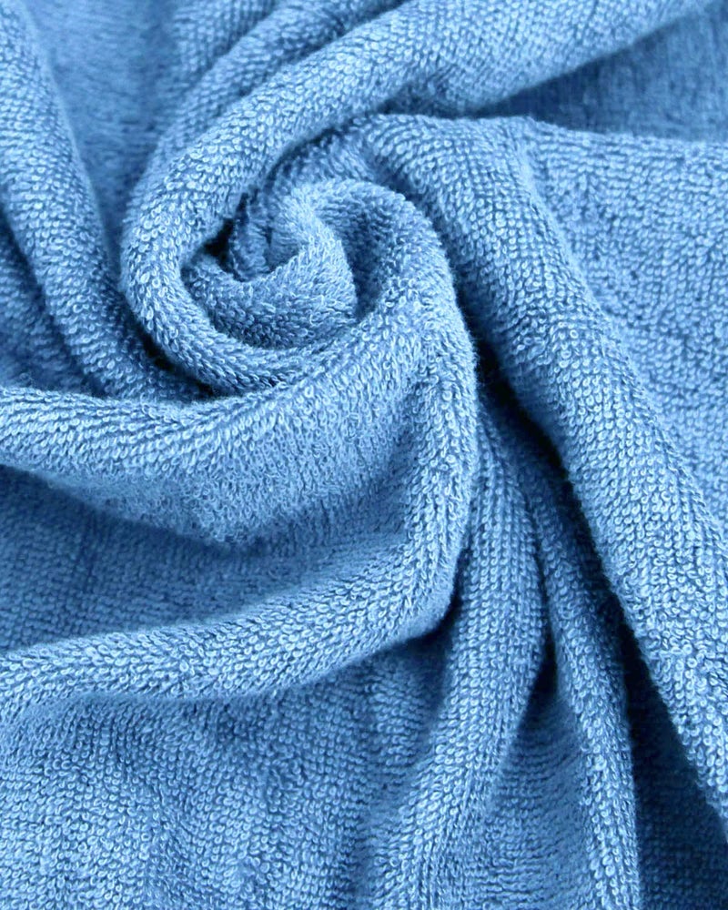 Marquess All-Cotton Bathrobe Thick Plush Cloth Housecoat Terry Toweling, Sweat Steaming Clothes Comfortable & Warm (LIGHT BLUE) - Image 5